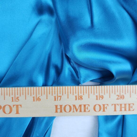 Vtg 100% Silk Satin Wrap Blouse Sz 4 Luxe Peck & Peck Long Sleeve Side Button - Picture 6 of 13